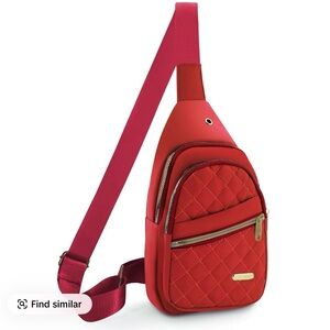 Quilted Red Crossbody Sling Bag waterproof